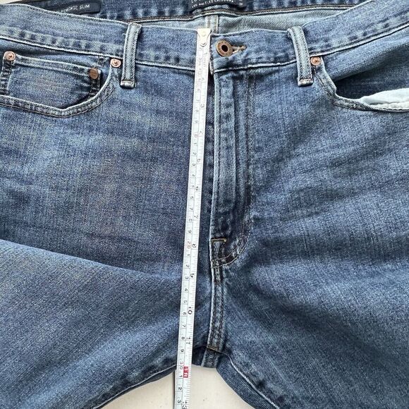 Lucky Brand Mens Size 38x32 Blue Denim 121 Heritage Slim Medium Wash Jeans - Picture 15 of 16
